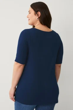 Ellos Plus collection Blød top med bådhals