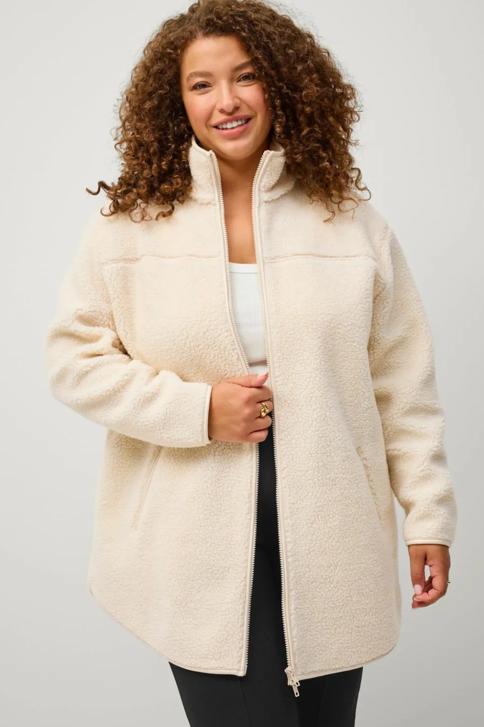 Ellos Plus collection Fleecejakke med opretstående krave