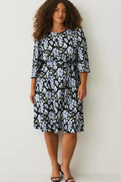 Ellos Plus collection Vævet kjole med 3/4 ærmer