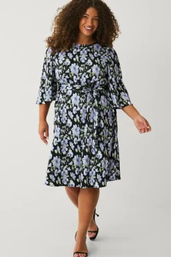 Ellos Plus collection Vævet kjole med 3/4 ærmer