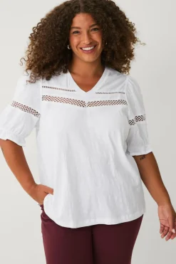 Ellos Plus collection Top med blondedetaljer