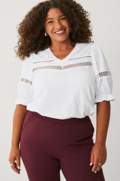 Ellos Plus collection Top med blondedetaljer