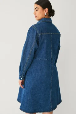 Ellos Plus collection Skjortekjole i denim