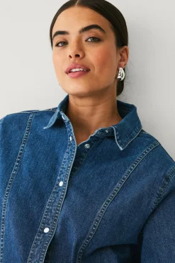 Ellos Plus collection Skjortekjole i denim