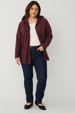 Ellos Plus collection Sweatshirt med hætte og lynlås