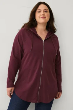 Ellos Plus collection Sweatshirt med hætte og lynlås
