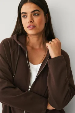 Ellos Plus collection Sweatshirt med hætte og lynlås