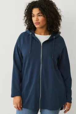 Ellos Plus collection Sweatshirt med hætte og lynlås