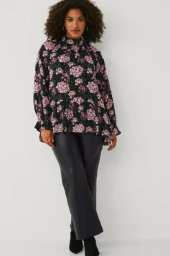 Ellos Plus collection Chiffonbluse med flæser