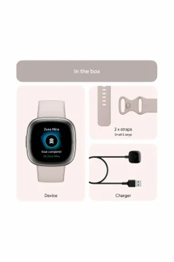 Fitbit Sense 2, Lunar White/Platinum