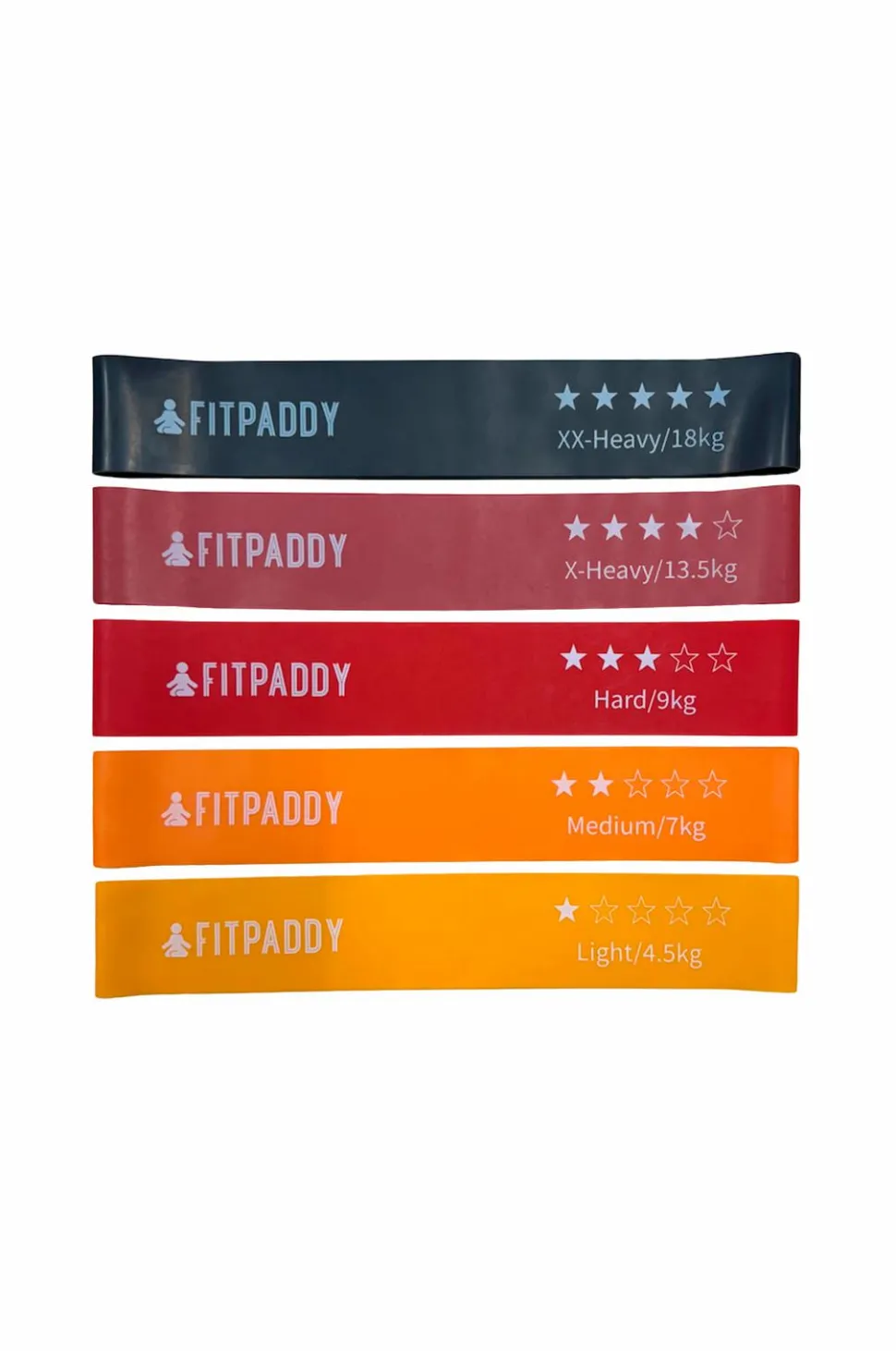 FITPADDY Elastikbånd - sæt med 5 stk.