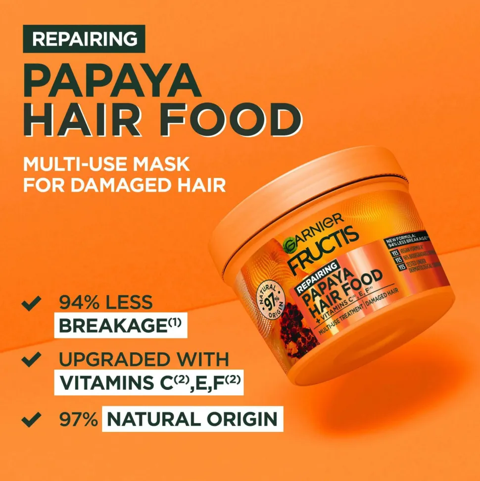 Garnier Fructis Hair Food Papaya Hair Mask For Damaged Hair 400 Ml
