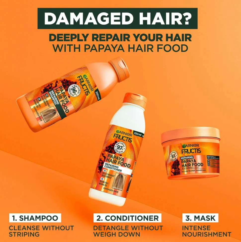Garnier Fructis Hair Food Papaya Hair Mask For Damaged Hair 400 Ml