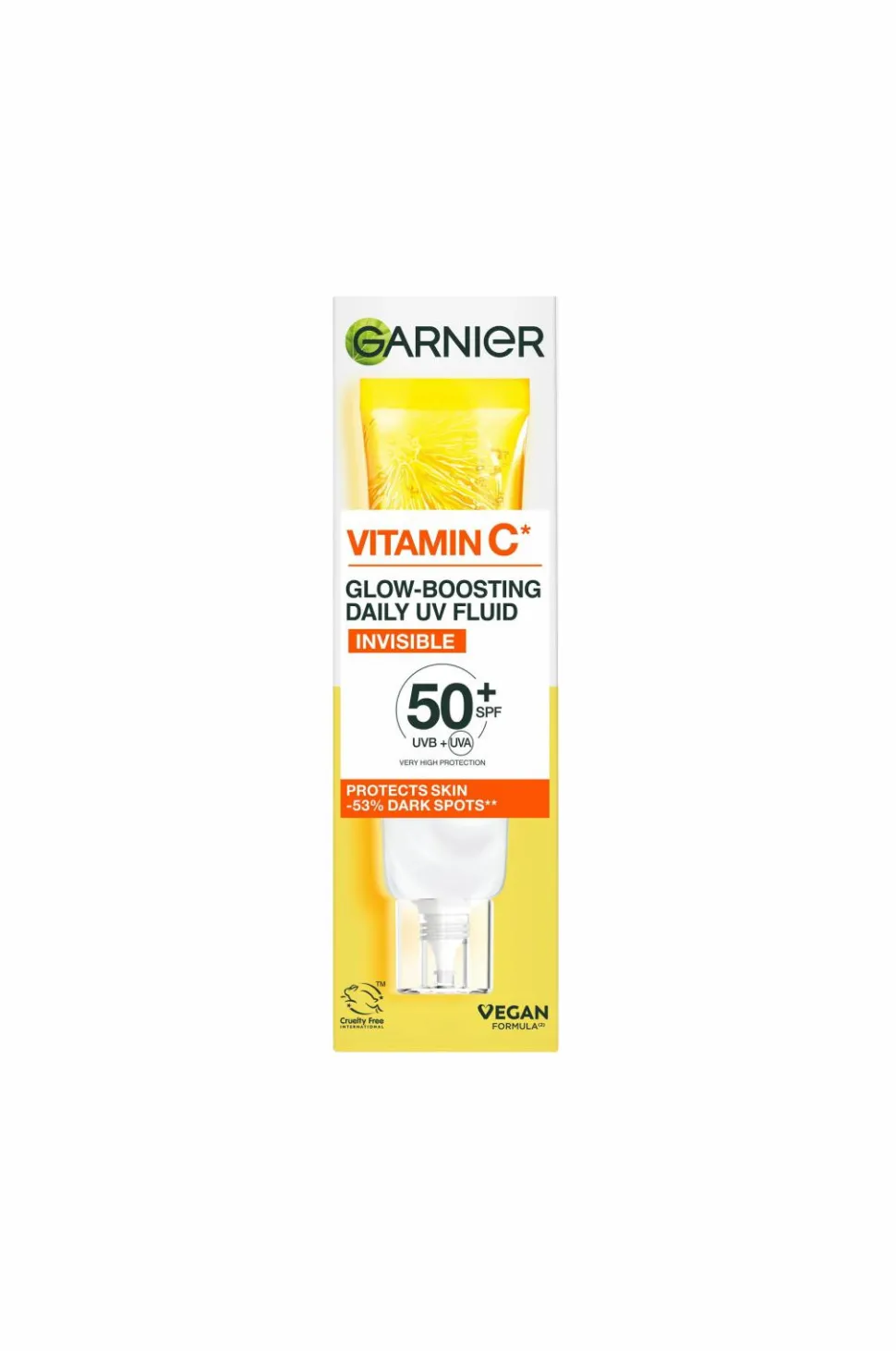 Garnier Vitamin C* Glow-Boosting Daily UV Fluid SPF50+ For Dull Skin Invisible 40 Ml