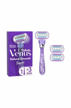 Gillette Barberkniv Deluxe Smooth Swirl med 3 barberblade