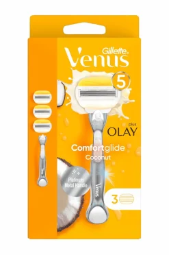 Gillette Barberskraber Comfortglide Coconut + Olay-barberblad 3 stk