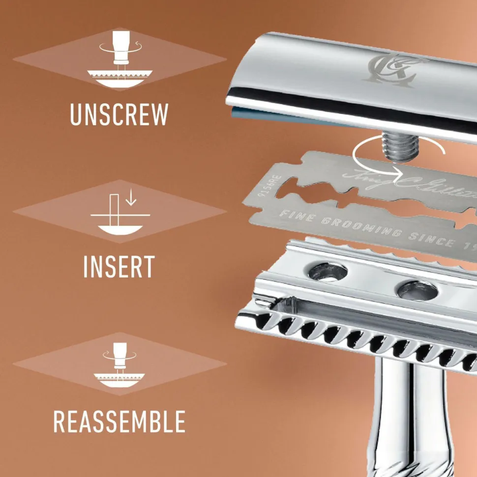 Gillette Dobbeltkantet sikkerhedshøvl + 5 barberblade