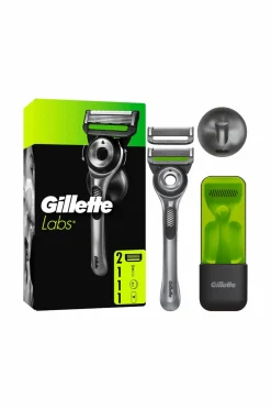 Gillette Udjævningsplan Labs + 2 barberblade, magnetisk stativ og rejseetui