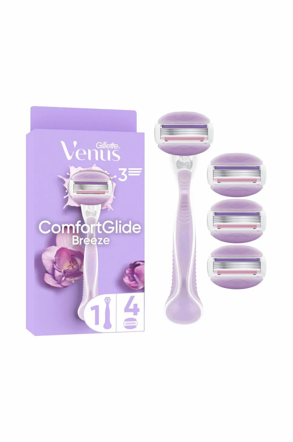 Gillette Udjævningsplan Comfortglide Breeze + 4 barberblade