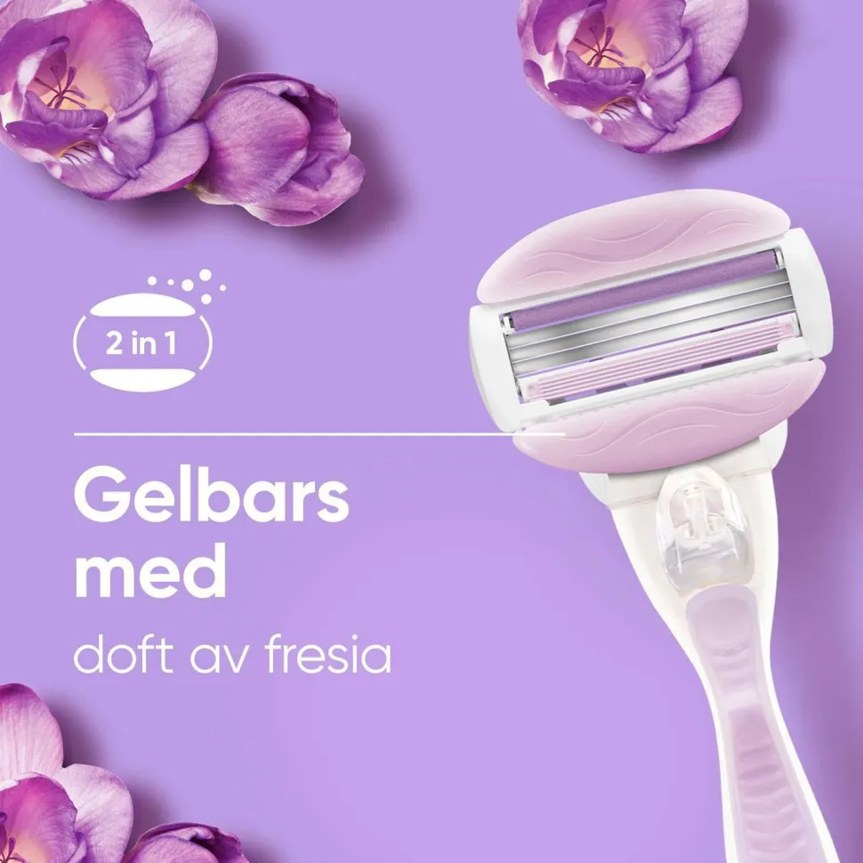 Gillette Udjævningsplan Comfortglide Breeze + 4 barberblade