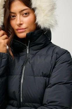 Áhkká Dunfrakke Gold Mid Down Coat Matte