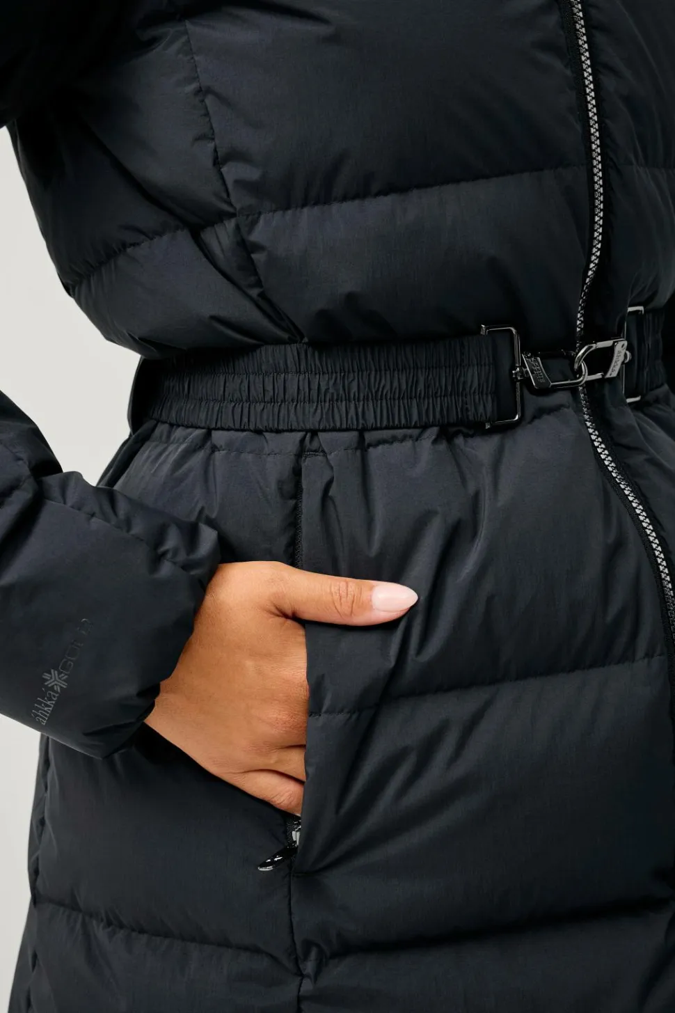 Áhkká Dunfrakke Gold Mid Down Coat Matte