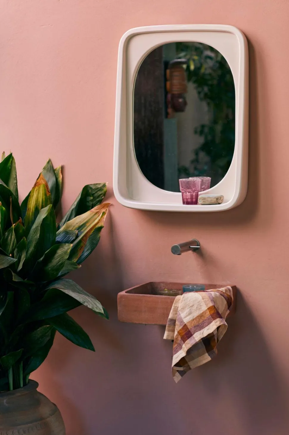 HKliving Kurve spejl æggeskal Glossy