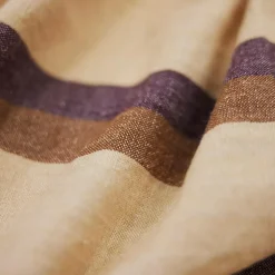 HKliving Vida stribet sengetæppe kastanje/creme