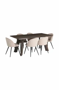 &Home Country spisegruppe med 1 bord + 6 stole