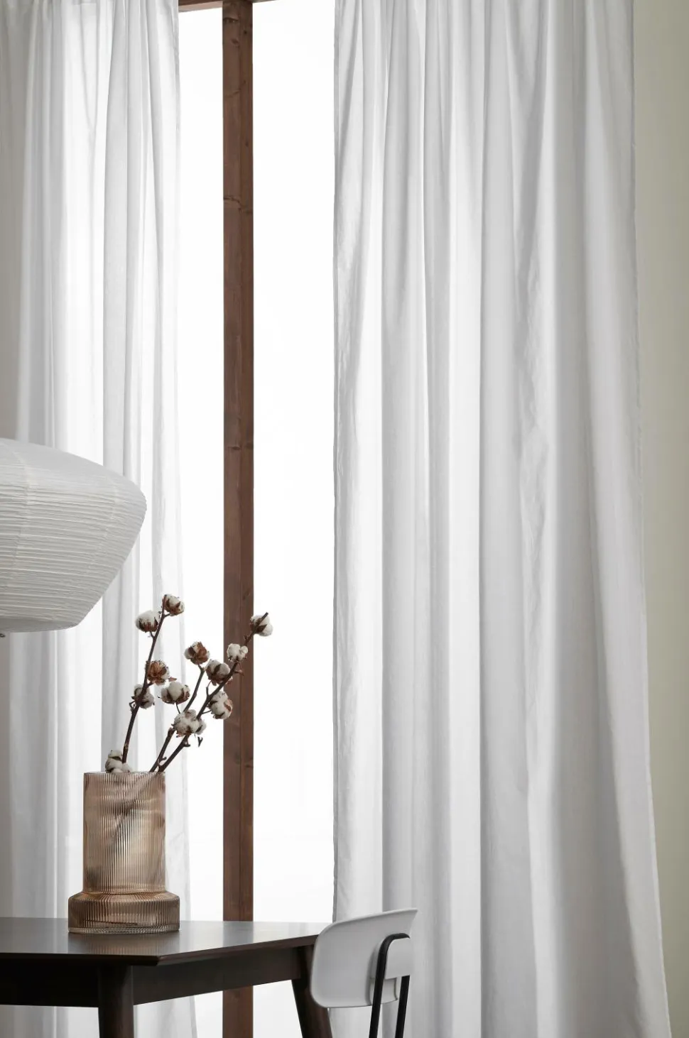 &Home Gardin med løbegang i bomuldsvoile 2-pak