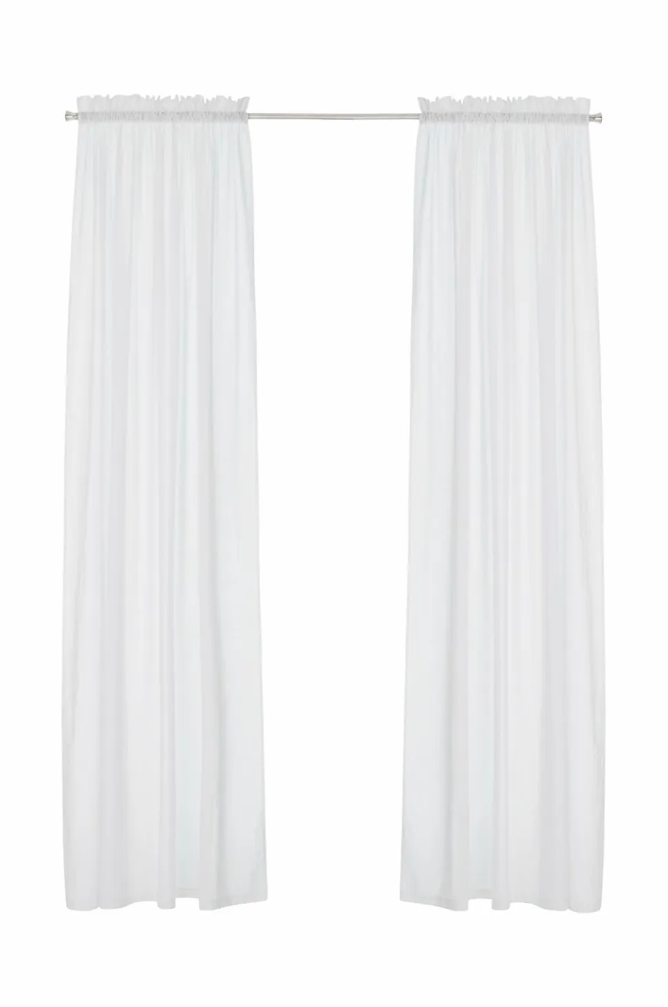 &Home Gardin med løbegang i bomuldsvoile 2-pak