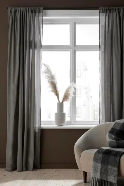 &Home Gardin med løbegang i bomuldsvoile 2-pak