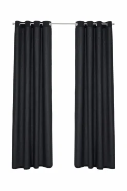 &Home Gardin med ringe i halvpanama 2-pak