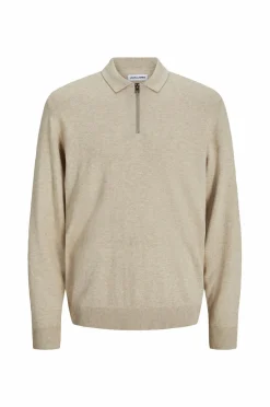 Jack & Jones Trøje jjeEmil Knit Polo Half Zip LS Noos