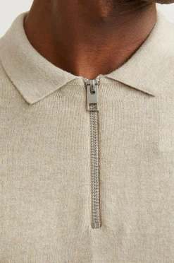 Jack & Jones Trøje jjeEmil Knit Polo Half Zip LS Noos