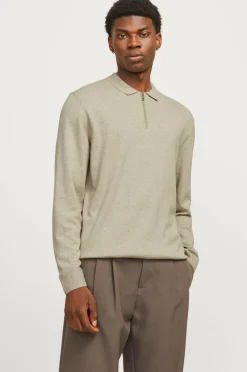 Jack & Jones Trøje jjeEmil Knit Polo Half Zip LS Noos