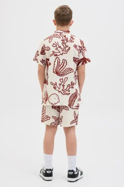 Jack & Jones Junior Skjorte jorLuke Crinkle Aop Shirt SS Jnr