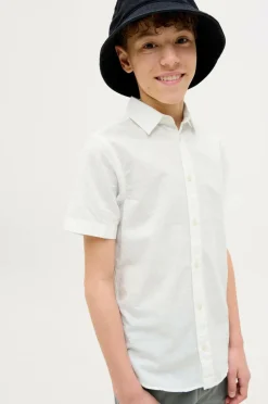 Jack & Jones Junior Skjorte jjBreeze Linen Blend Shirt SS SN Jnr