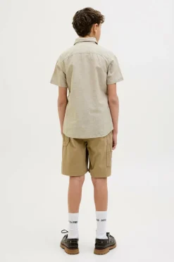 Jack & Jones Junior Skjorte jjBreeze Linen Blend Shirt SS SN Jnr