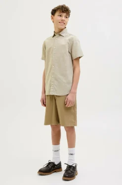 Jack & Jones Junior Skjorte jjBreeze Linen Blend Shirt SS SN Jnr