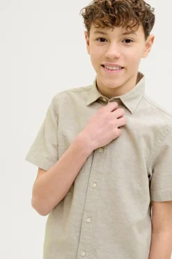 Jack & Jones Junior Skjorte jjBreeze Linen Blend Shirt SS SN Jnr