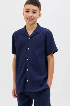 Jack & Jones Junior Skjorte jorLuke Crinkle Shirt SS Jnr