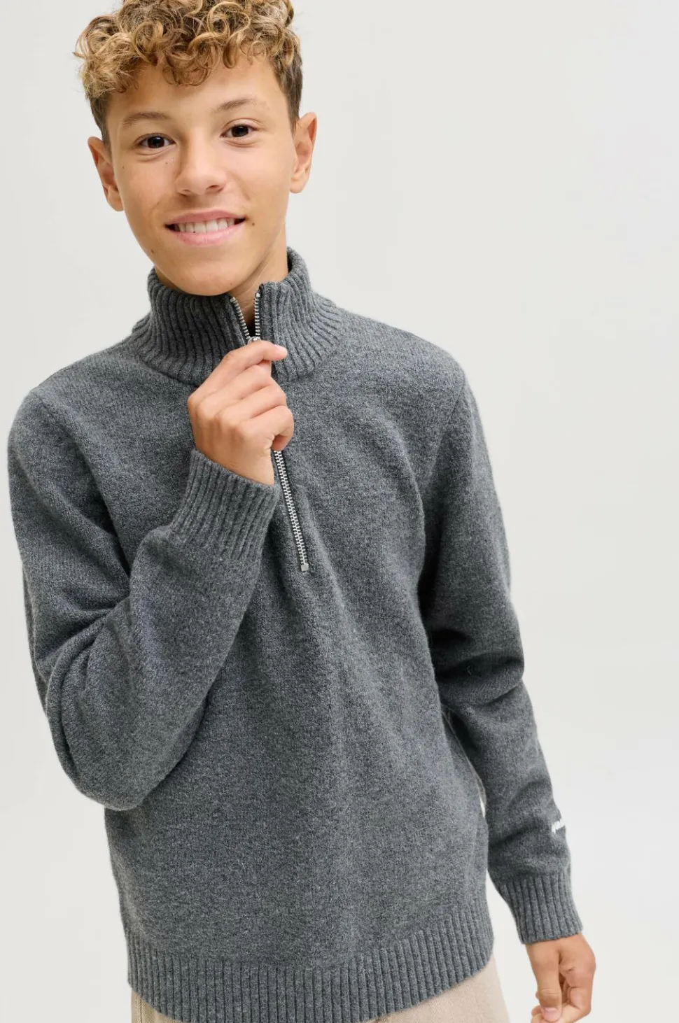 Jack & Jones Junior Trøje jorNorrebro Knit Half Zip Jnr