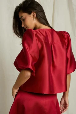 Joelle Bolero-bluse i satin