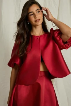 Joelle Bolero-bluse i satin