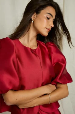 Joelle Bolero-bluse i satin