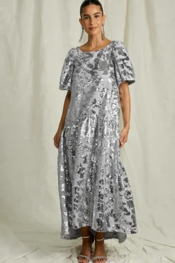 Joelle Maxi kjole med pufærmer