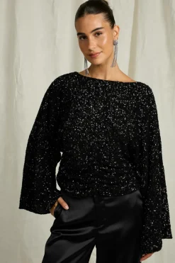 Joelle Paillet top med brede ærmer