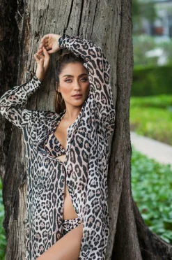 KAANDA Beach life Strandkjole Cheetah Shirt Dress