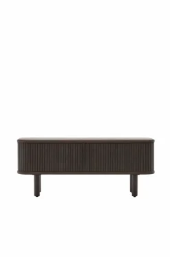 Kave Home Mailen tv-bord med 2 døre i askefinér med mørk finish 120 x 50 cm